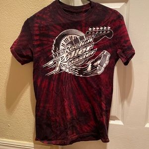 Rockin roller coaster red tie-dye t-shirt